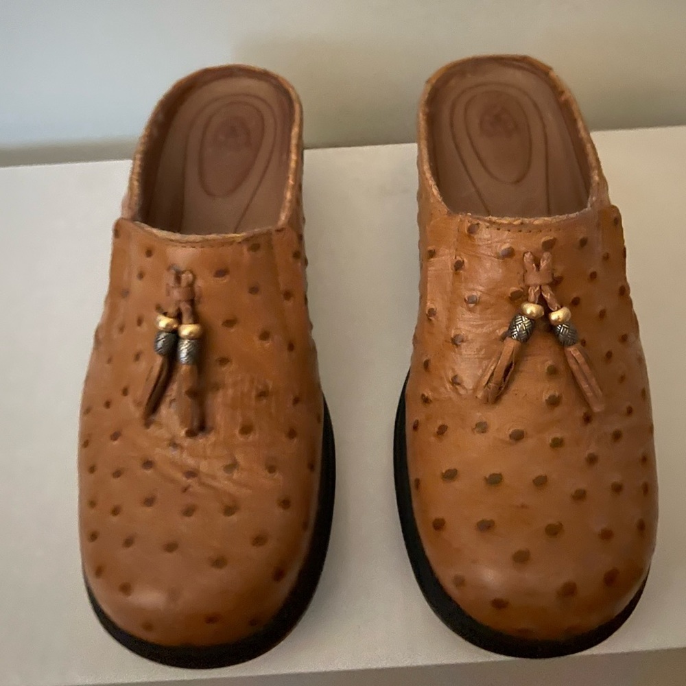 ARIAT Leather Clogs Brown with Tassel
